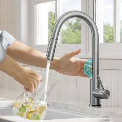 New Oletto Contemporary Single-Handle Touch Activated with Pull Down Sprayer in Spot Free Stainless Steel Touchless, Sensor And Tap Activated Kitchen Faucets