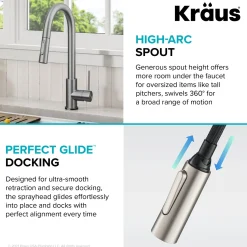 New Oletto Contemporary Single-Handle Touch Activated with Pull Down Sprayer in Spot Free Stainless Steel Touchless, Sensor And Tap Activated Kitchen Faucets