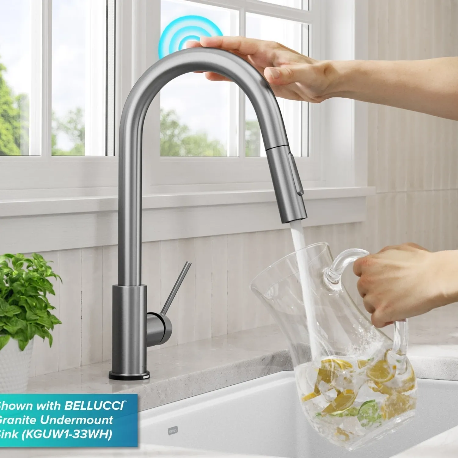 New Oletto Contemporary Single-Handle Touch Activated with Pull Down Sprayer in Spot Free Stainless Steel Touchless, Sensor And Tap Activated Kitchen Faucets