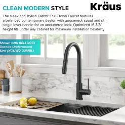 Sale  Oletto Contemporary Single-Handle Touch Activated with Pull Down Sprayer in Matte Black Touchless, Sensor And Tap Activated Kitchen Faucets