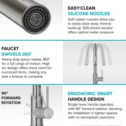 Sale  Oletto Contemporary Single-Handle Touch Activated with Pull Down Sprayer in Matte Black Touchless, Sensor And Tap Activated Kitchen Faucets