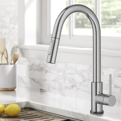 Discount  Oletto Contemporary Single-Handle Touch Activated with Pull Down Sprayer in Chrome Touchless, Sensor And Tap Activated Kitchen Faucets