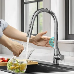 Discount  Oletto Contemporary Single-Handle Touch Activated with Pull Down Sprayer in Chrome Touchless, Sensor And Tap Activated Kitchen Faucets