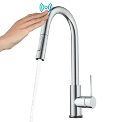 Discount  Oletto Contemporary Single-Handle Touch Activated with Pull Down Sprayer in Chrome Touchless, Sensor And Tap Activated Kitchen Faucets