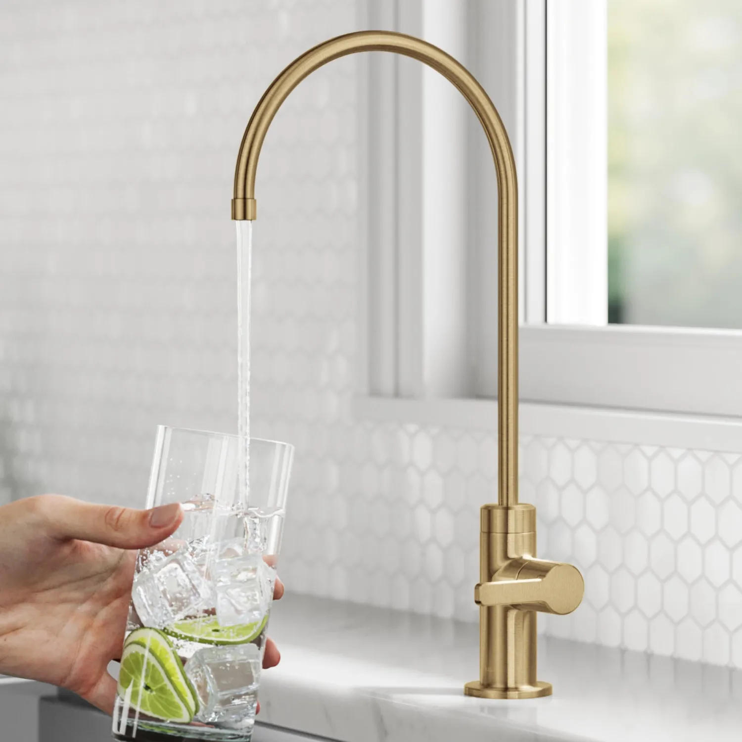 Outlet Oletto Drinking Water Filter Faucet in Brushed Brass Single Hole|Water Filter Faucets
