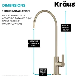 Best Oletto Drinking Water Filter Faucet in Spot-Free Antique Champagne Bronze Single Hole|Water Filter Faucets