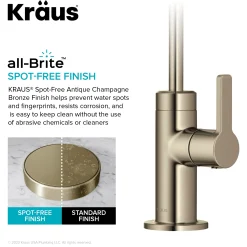 Best Oletto Drinking Water Filter Faucet in Spot-Free Antique Champagne Bronze Single Hole|Water Filter Faucets