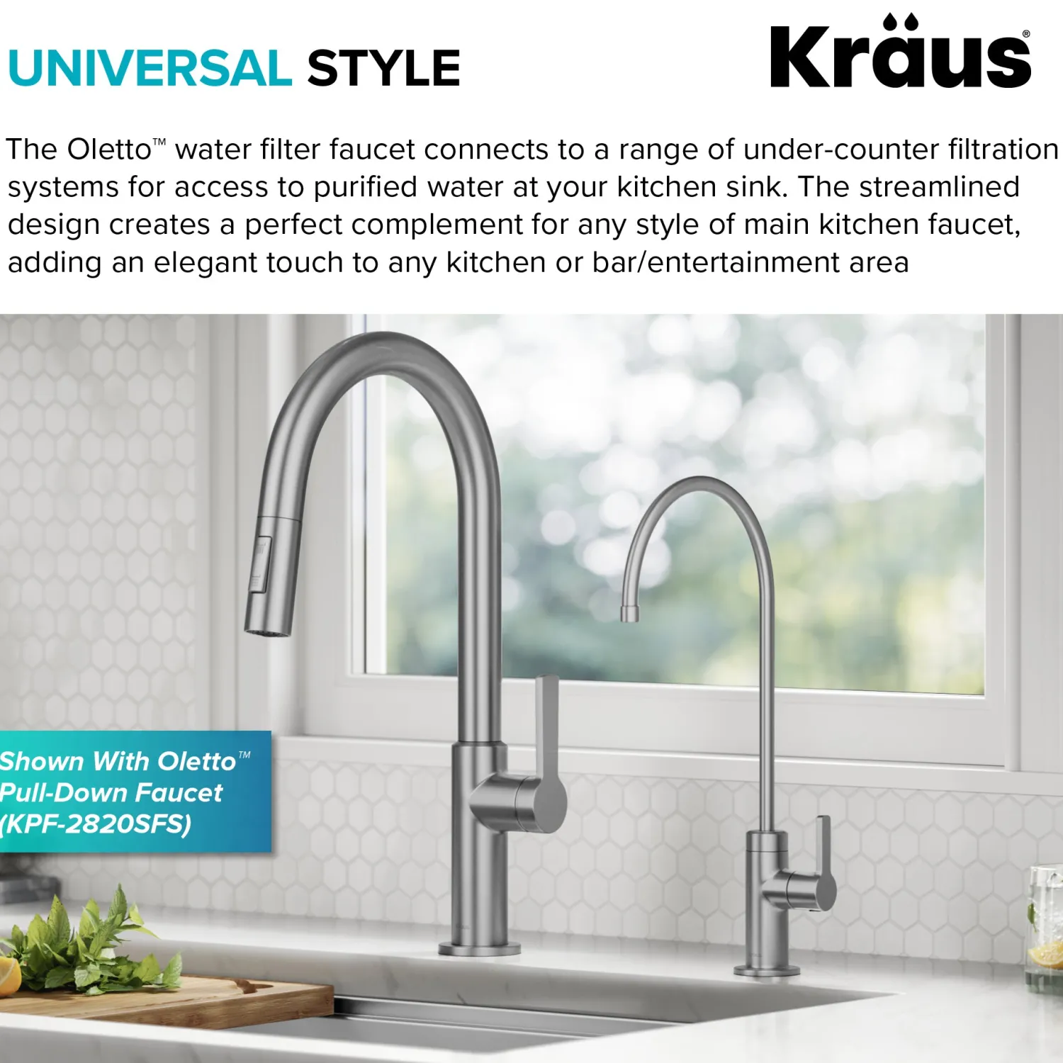 Clearance Oletto Drinking Water Filter Faucet in Spot-Free Stainless Steel Single Hole|Water Filter Faucets