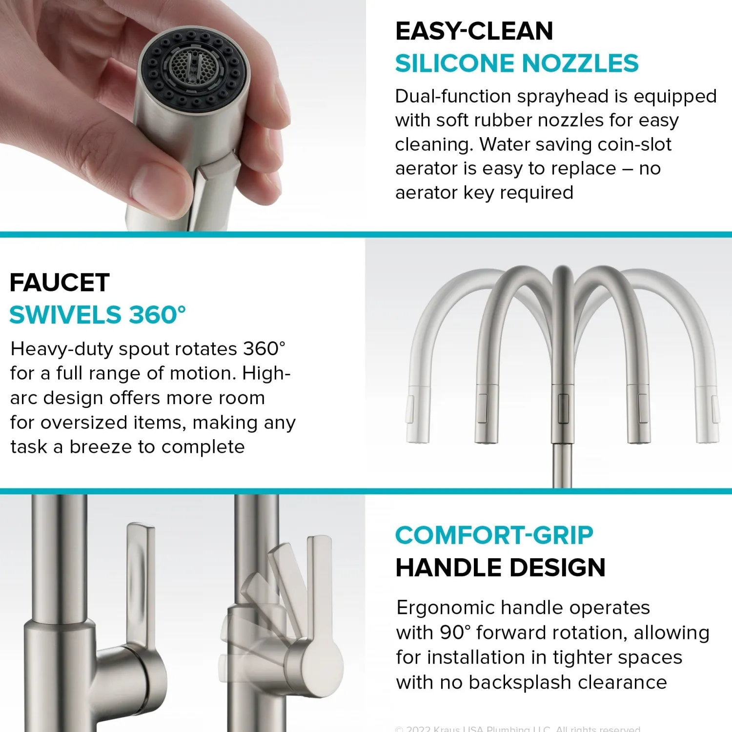 Discount Oletto High-Arc Chrome Single Handle Pull-Down Kitchen Faucet Single Hole
