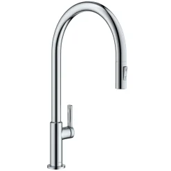 Discount Oletto High-Arc Chrome Single Handle Pull-Down Kitchen Faucet Single Hole