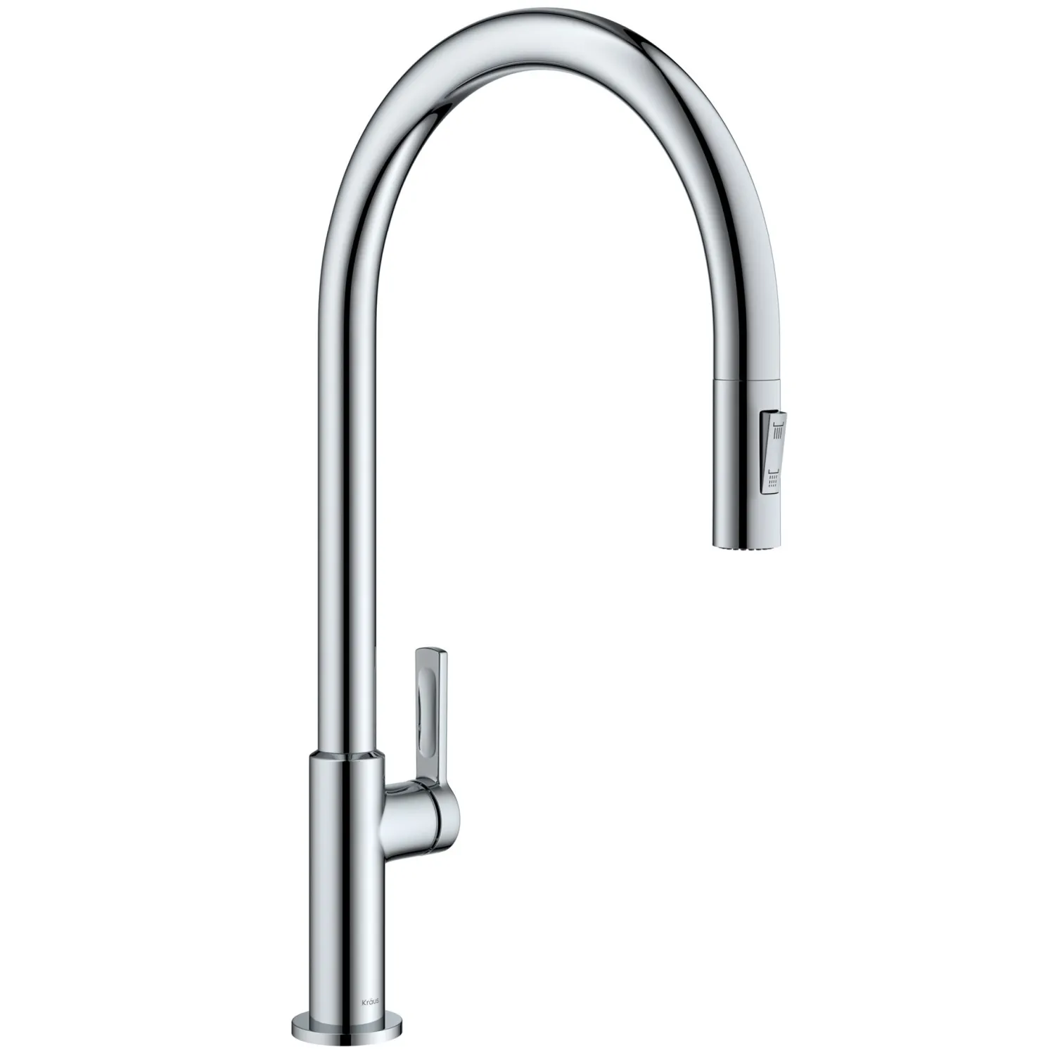 Discount Oletto High-Arc Chrome Single Handle Pull-Down Kitchen Faucet Single Hole