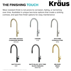 Sale Oletto High-Arc Matte Black & Black Stainless Steel Pull-Down Kitchen Faucet Single Hole