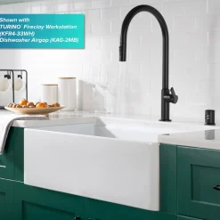 Oletto High-Arc Single Handle Pull-Down Kitchen Faucet in Matte Black Single Hole