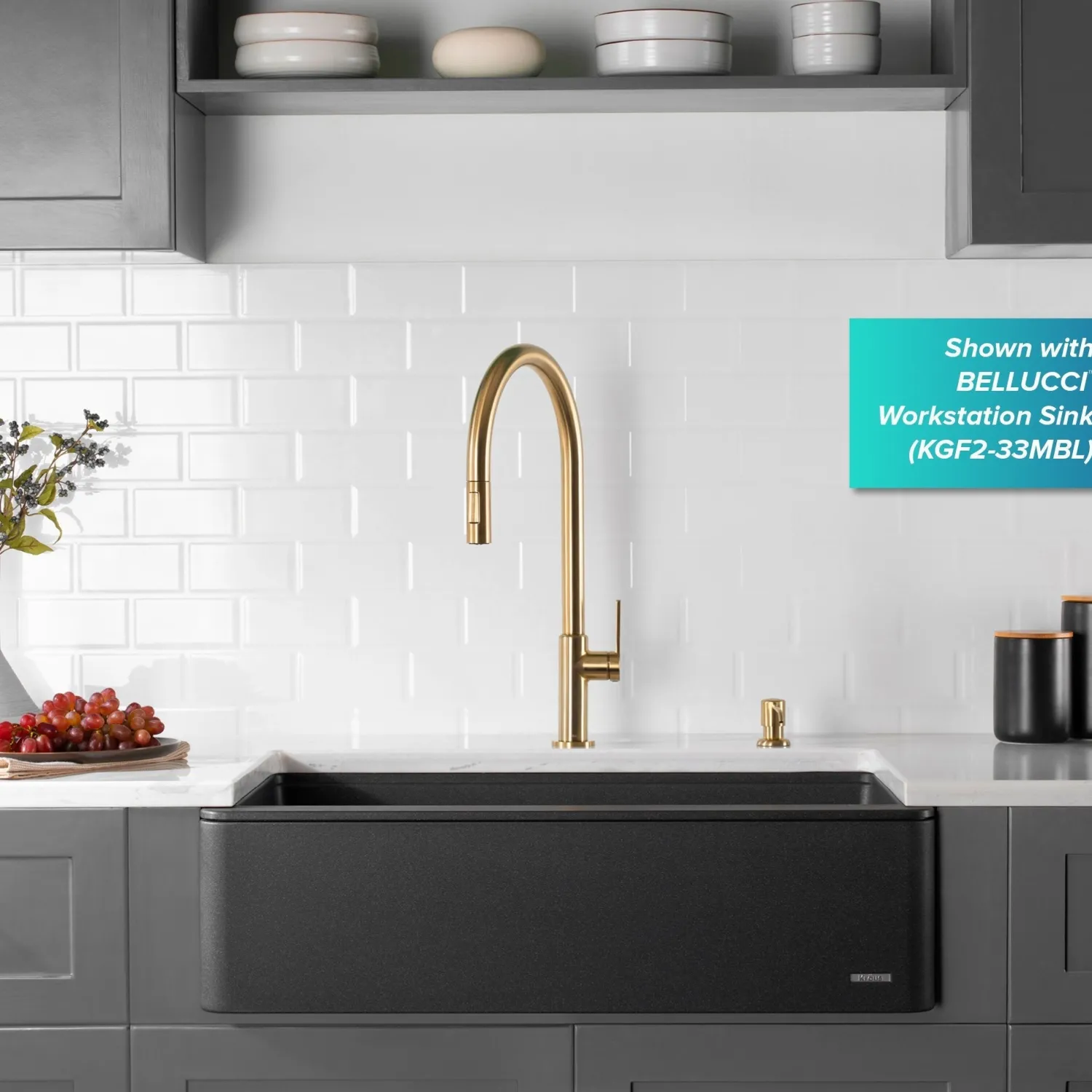 Online Oletto High-Arc Single Handle Pull-Down Kitchen Faucet in Brushed Brass Single Hole