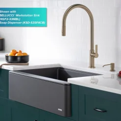 Online Oletto High-Arc Single Handle Pull-Down Kitchen Faucet in Spot Free Antique Champagne Bronze Single Hole