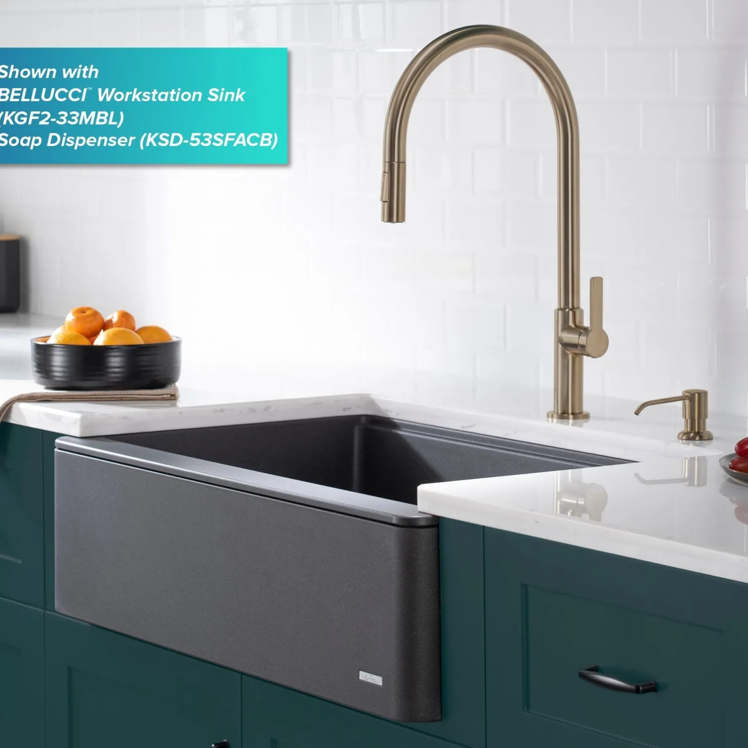 Online Oletto High-Arc Single Handle Pull-Down Kitchen Faucet in Spot Free Antique Champagne Bronze Single Hole