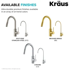Discount Oletto Pull-Down Kitchen Faucet & Purita Water Filter Faucet in Spot Free Stainless Steel Single Hole|Water Filter Faucets