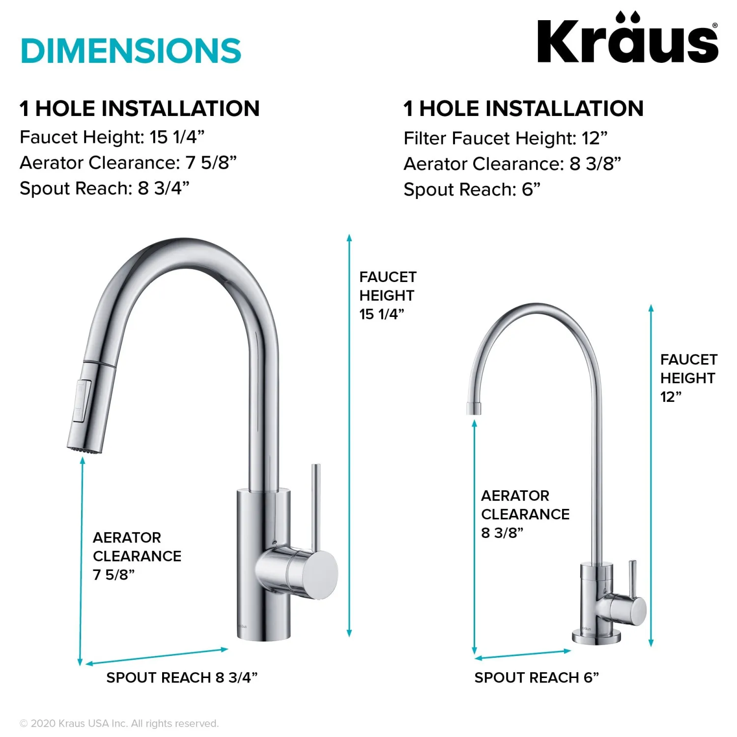 Sale Oletto Pull-Down Kitchen Faucet & Purita Water Filter Faucet in Chrome Single Hole|Water Filter Faucets