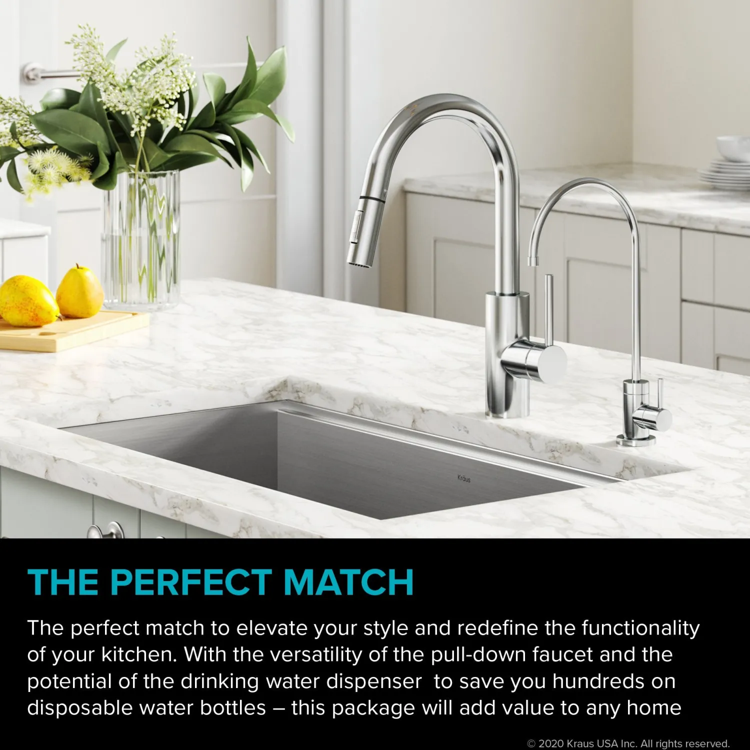 Sale Oletto Pull-Down Kitchen Faucet & Purita Water Filter Faucet in Chrome Single Hole|Water Filter Faucets