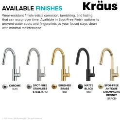 Discount Oletto Pull-Down Single Handle Kitchen Faucet in Spot Free Antique Champagne Bronze Single Hole|Bar Faucets