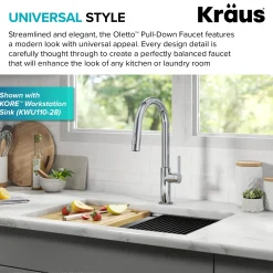 Outlet Oletto Single Handle Chrome Pull-Down Kitchen Faucet Single Hole