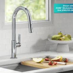 Outlet Oletto Single Handle Chrome Pull-Down Kitchen Faucet Single Hole