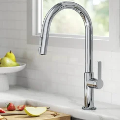 Outlet Oletto Single Handle Chrome Pull-Down Kitchen Faucet Single Hole