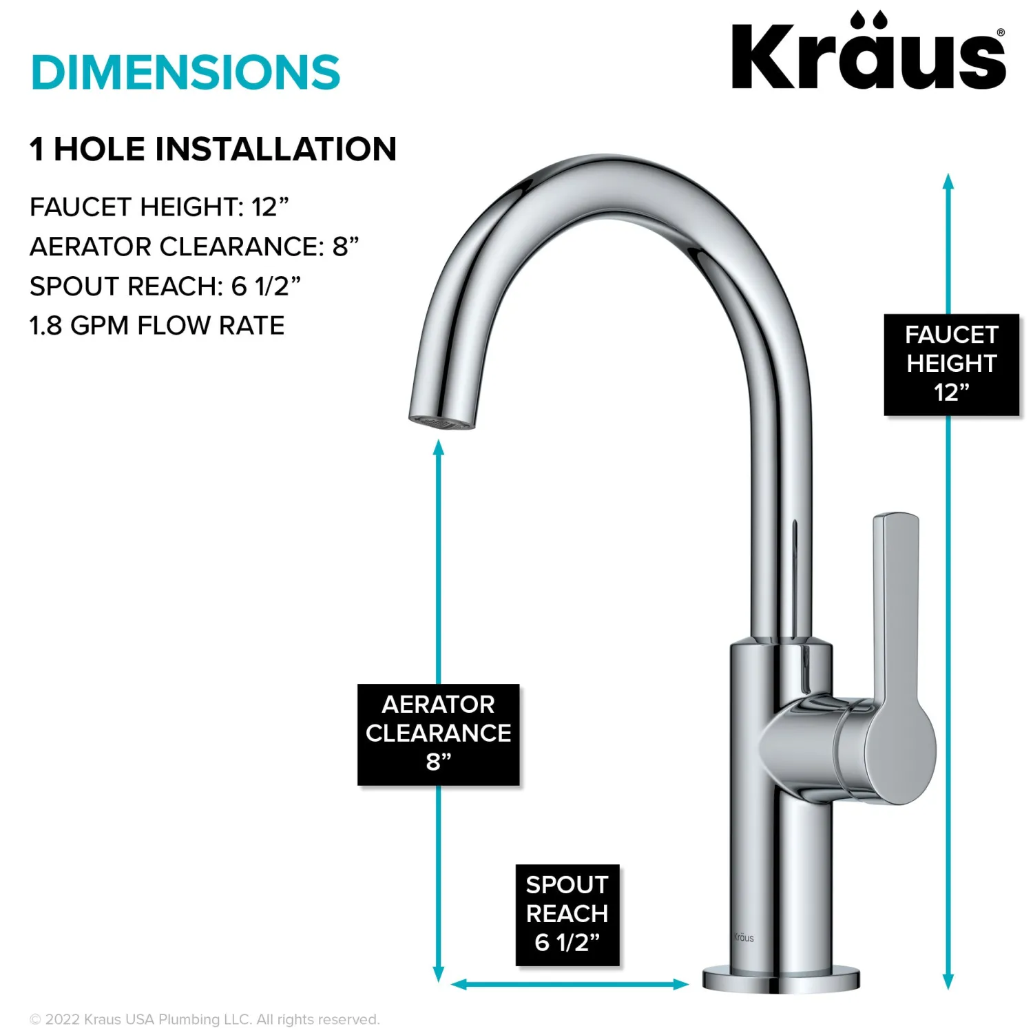 Clearance Oletto Single Handle Chrome Kitchen Bar Faucet Single Hole|Bar Faucets