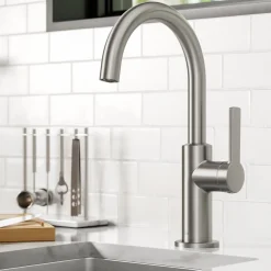 Sale Oletto Single Handle Kitchen Bar Faucet in Spot Free Stainless Steel Single Hole|Bar Faucets