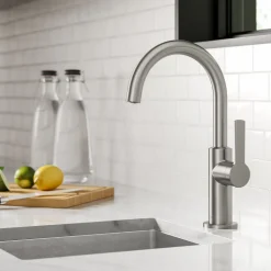 Sale Oletto Single Handle Kitchen Bar Faucet in Spot Free Stainless Steel Single Hole|Bar Faucets