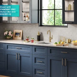Discount Oletto Single Handle Kitchen Bar Faucet in Brushed Brass Single Hole|Bar Faucets