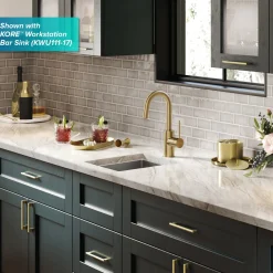 New Oletto Single Handle Kitchen Bar Faucet in Spot Free Antique Champagne Bronze Single Hole|Bar Faucets