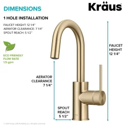 New Oletto Single Handle Kitchen Bar Faucet in Spot Free Antique Champagne Bronze Single Hole|Bar Faucets