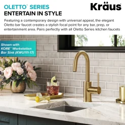 New Oletto Single Handle Kitchen Bar Faucet in Spot Free Antique Champagne Bronze Single Hole|Bar Faucets