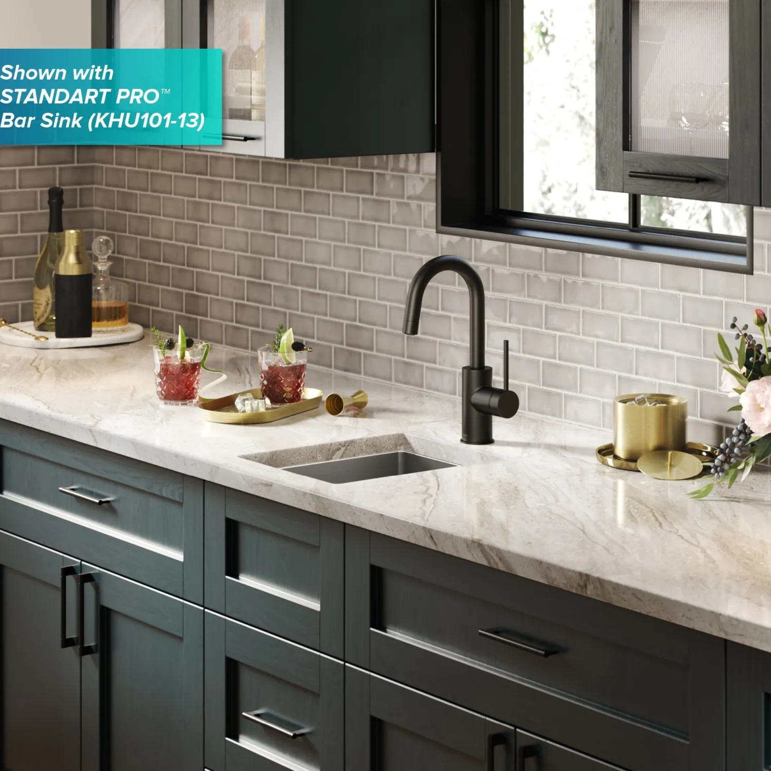 Hot Oletto Single Handle Kitchen Bar Faucet in Matte Black Single Hole|Bar Faucets
