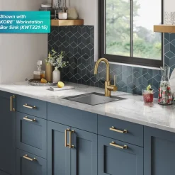 Clearance Oletto Single Handle Kitchen Bar Faucet in Brushed Brass Single Hole|Bar Faucets