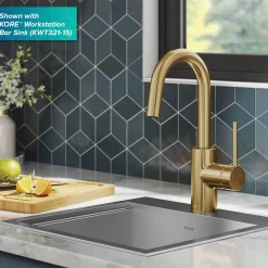 Clearance Oletto Single Handle Kitchen Bar Faucet in Brushed Brass Single Hole|Bar Faucets