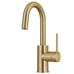 Clearance Oletto Single Handle Kitchen Bar Faucet in Brushed Brass Single Hole|Bar Faucets