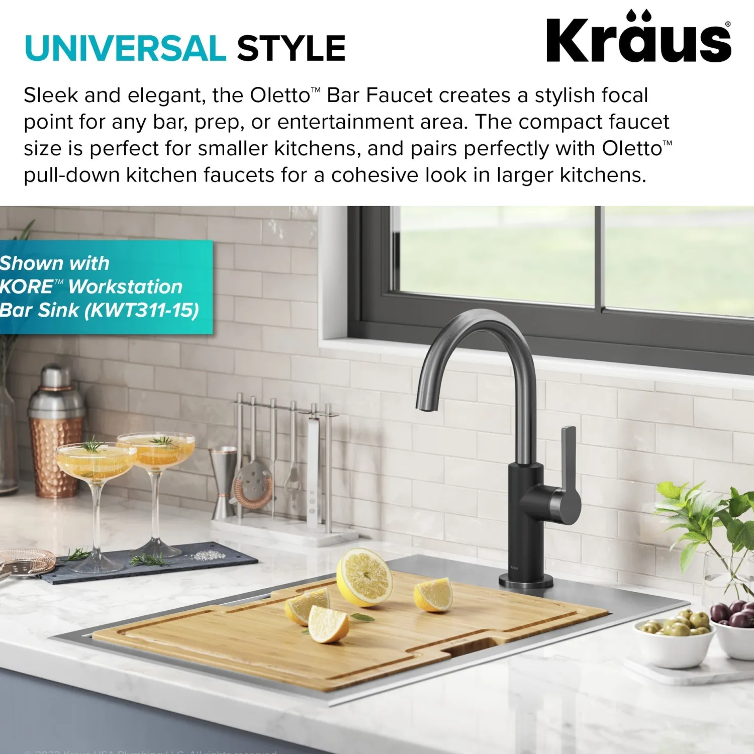 Outlet Oletto Single Handle Matte Black & Black Stainless Steel Kitchen Bar Faucet Single Hole|Bar Faucets
