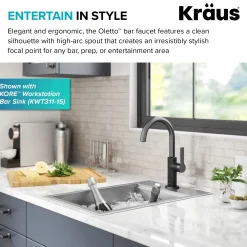 Outlet Oletto Single Handle Matte Black & Black Stainless Steel Kitchen Bar Faucet Single Hole|Bar Faucets