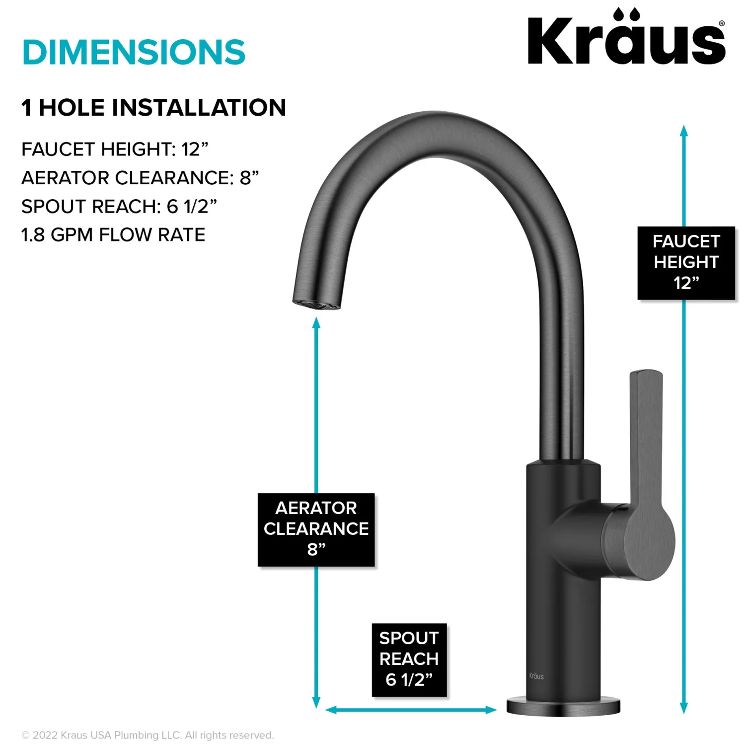 Outlet Oletto Single Handle Matte Black & Black Stainless Steel Kitchen Bar Faucet Single Hole|Bar Faucets