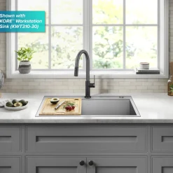 Best Oletto Single Handle Matte Black & Black Stainless Steel Pull-Down Kitchen Faucet Single Hole