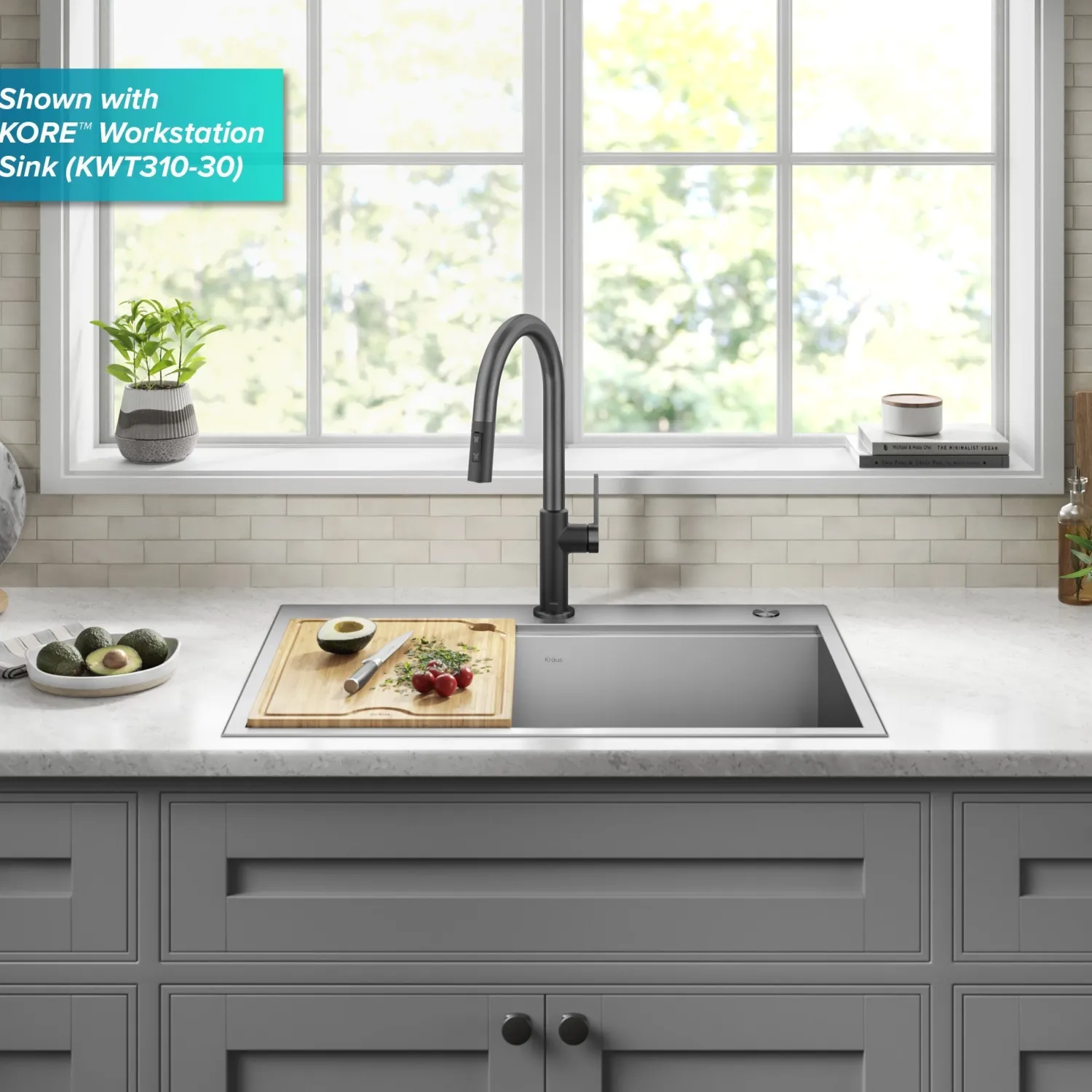 Best Oletto Single Handle Matte Black & Black Stainless Steel Pull-Down Kitchen Faucet Single Hole
