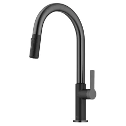 Best Oletto Single Handle Matte Black & Black Stainless Steel Pull-Down Kitchen Faucet Single Hole