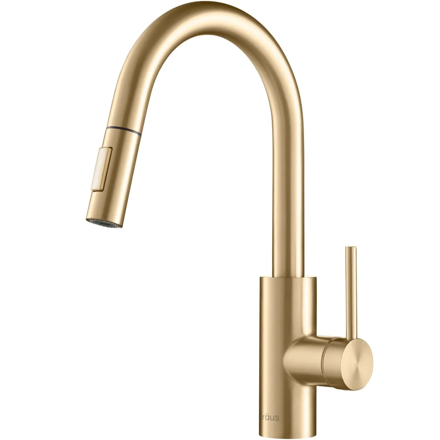 Discount Oletto Single Handle Pull Down Kitchen Faucet in Brushed Brass Single Hole