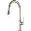 Best Oletto Single Handle Pull-Down Kitchen Faucet in Spot Free Stainless Steel Single Hole
