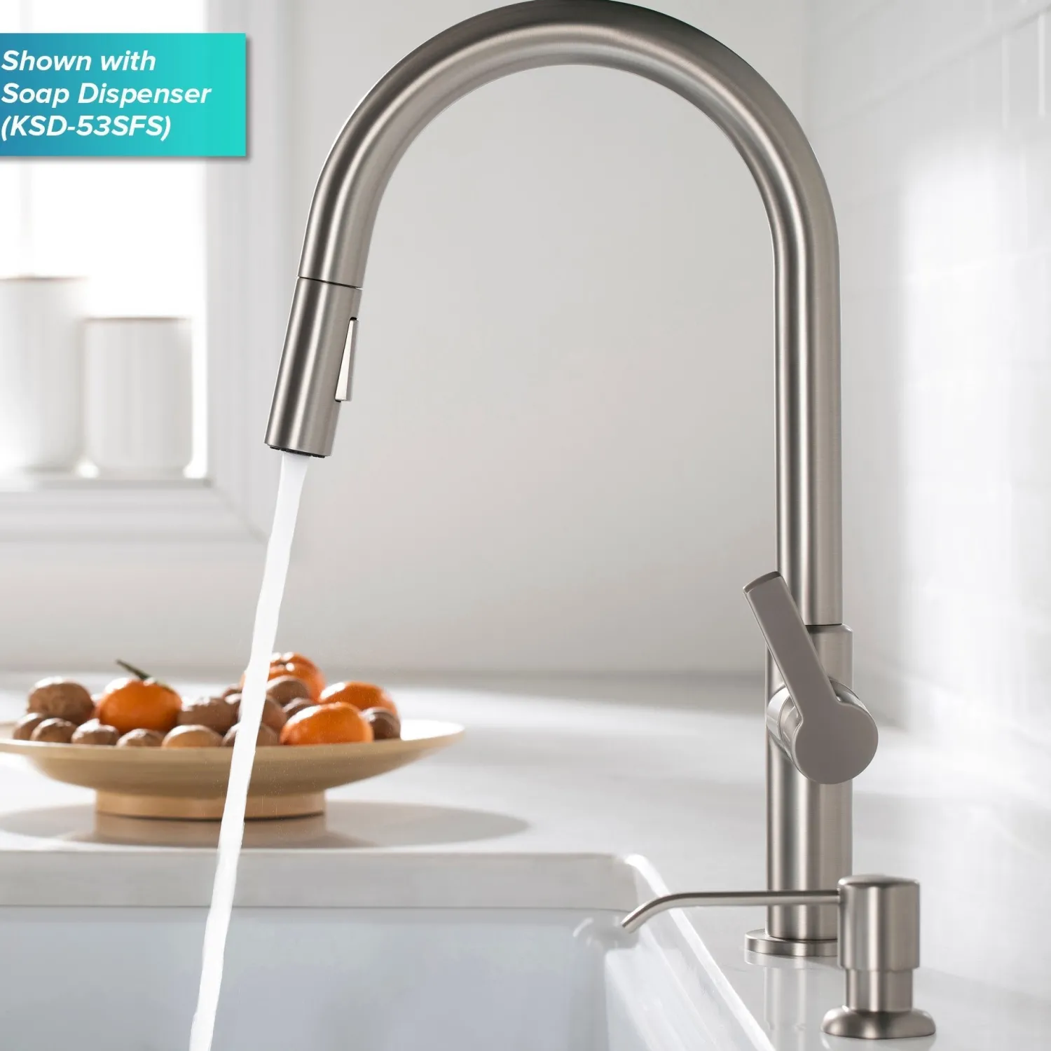 Best Oletto Single Handle Pull-Down Kitchen Faucet in Spot Free Stainless Steel Single Hole
