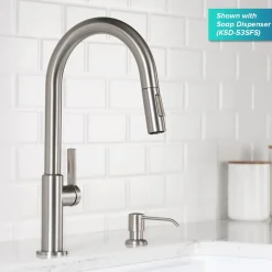 Best Oletto Single Handle Pull-Down Kitchen Faucet in Spot Free Stainless Steel Single Hole
