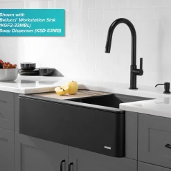 Best Oletto Single Handle Pull-Down Kitchen Faucet in Matte Black Single Hole