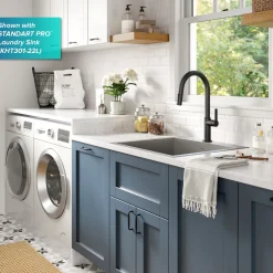 Best Oletto Single Handle Pull-Down Kitchen Faucet in Matte Black Single Hole